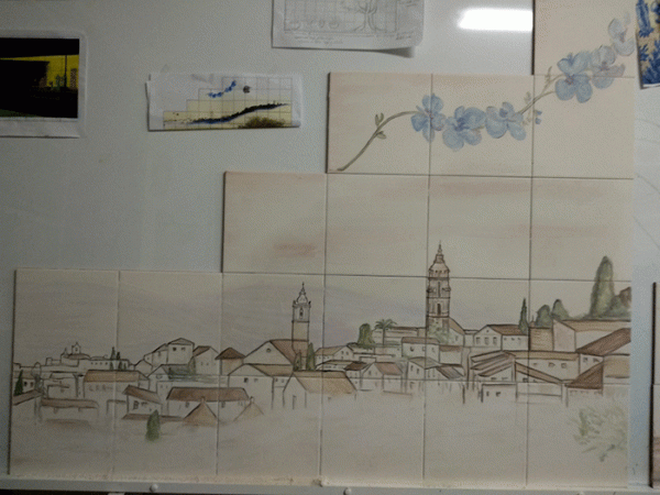 Mural Skyline Con Otros Elementos Cer Mica Art Stica Matilde