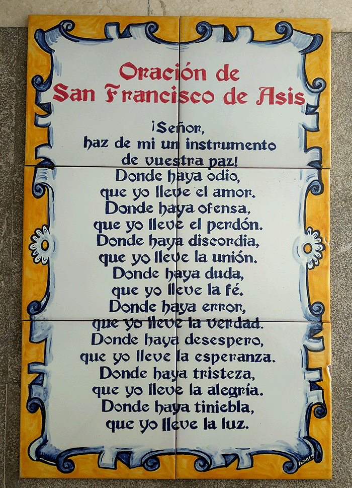 Oración de San Francisco de Asís